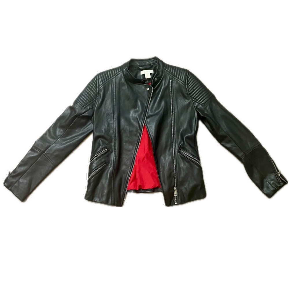 H&M black leather jacket